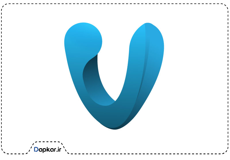 طراحی لوگوی سه بعدی با حرف V